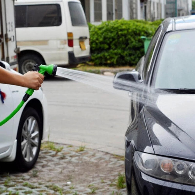 Pressure-Activated Coil Garden Hose
