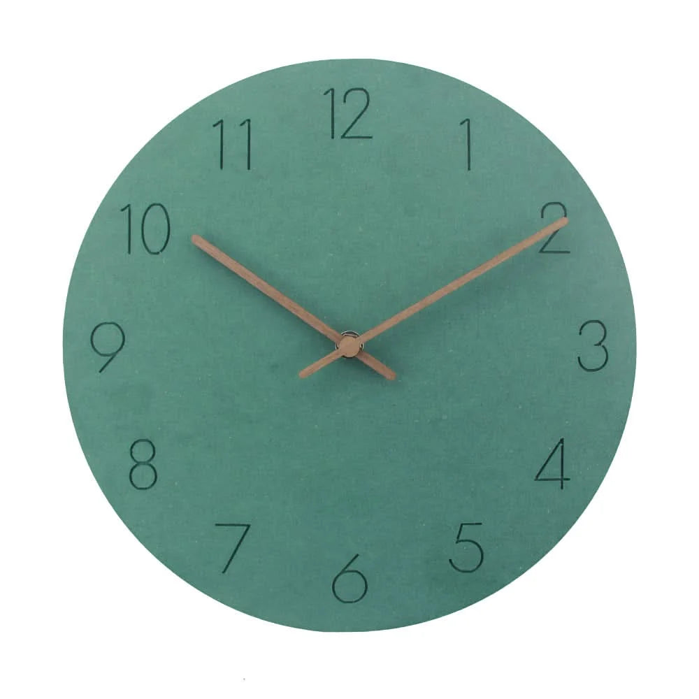 Wall Clock Silent Movement Minimalist Nordic Design Walnut Wood Hands