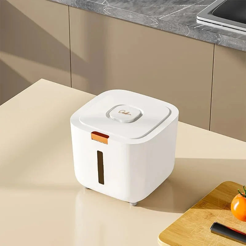 Rice Storage Bin Sealed Flip-Top Lid Viewing Window