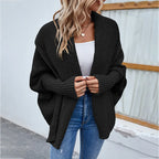 Women's Cardigan Loose Knit Batwing Sleeves Relaxed Fit