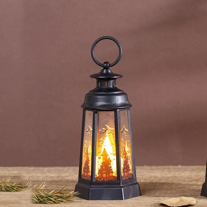 Halloween Lantern Weather-Resistant Indoor Outdoor Decor With Handle