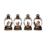 Christmas Lantern Glass Dome Winter Scene Battery-Operated LED Light