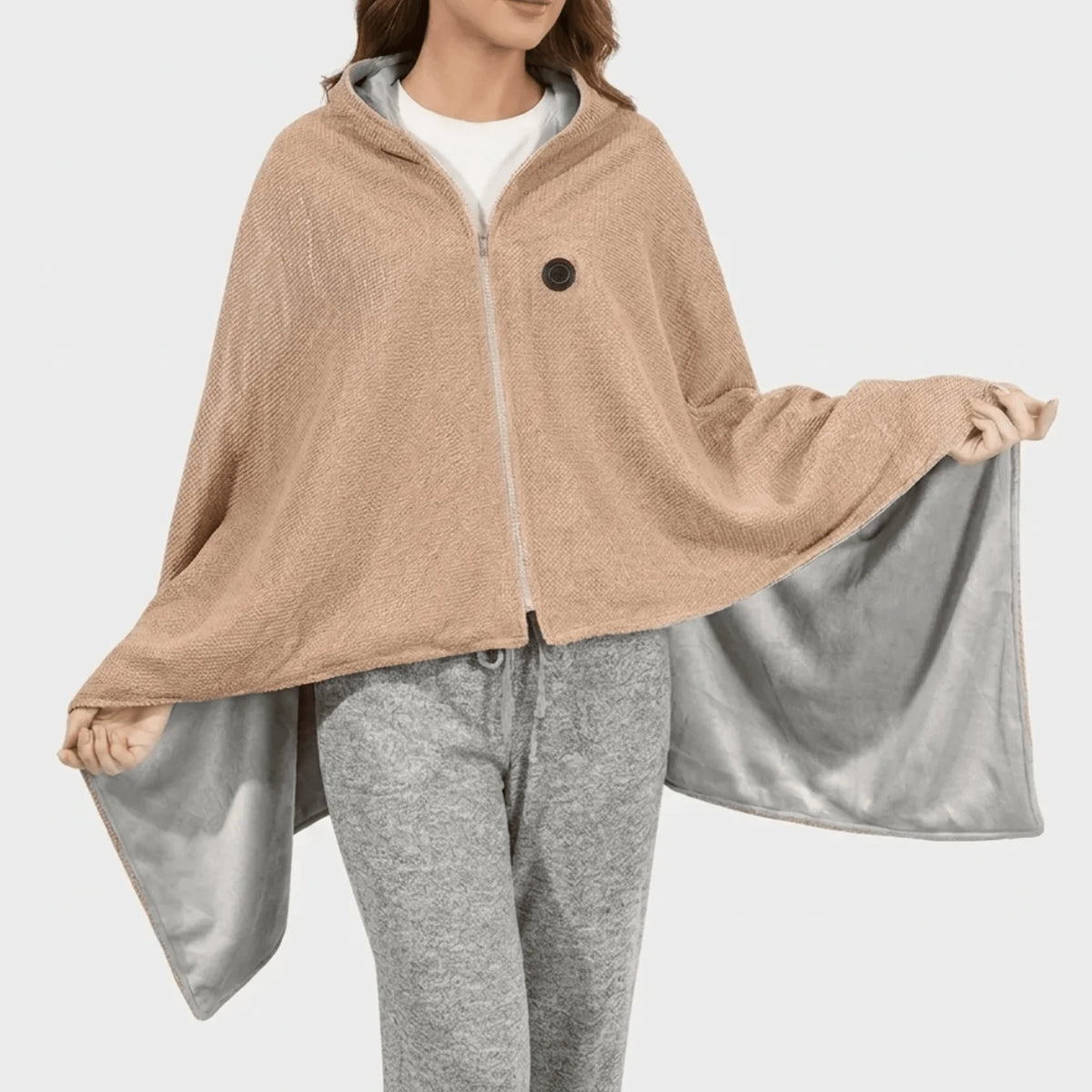 Wearable Heated Blanket USB-Powered Three Heat Settings Fleece-Lined