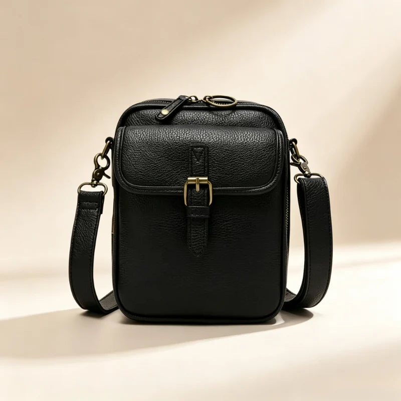 Crossbody Bag Anti-Theft Zippers Compact Square Design Adjustable Strap