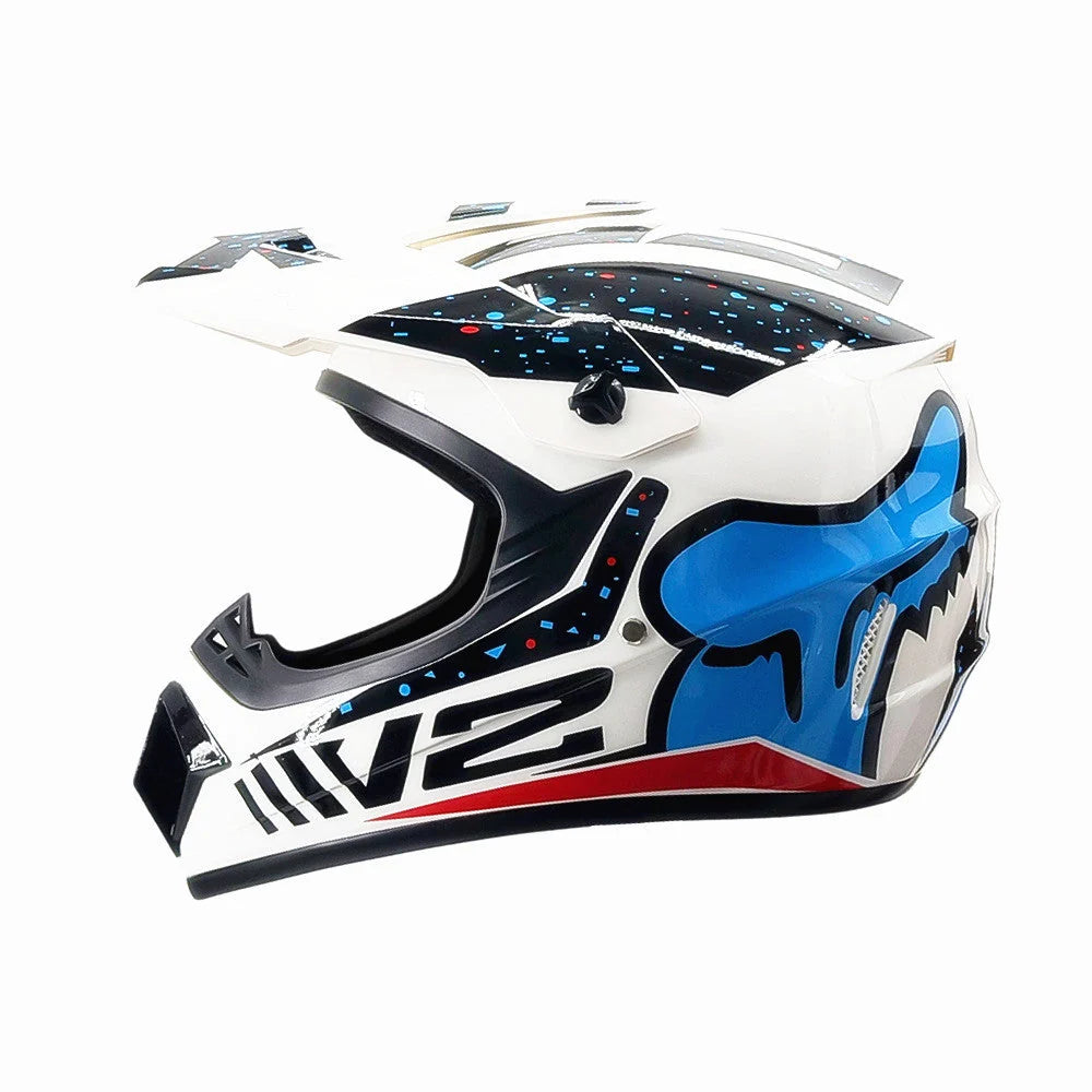 Dirt Bike Helmet Full Face Adjustable Visor Reinforced Chin Guard