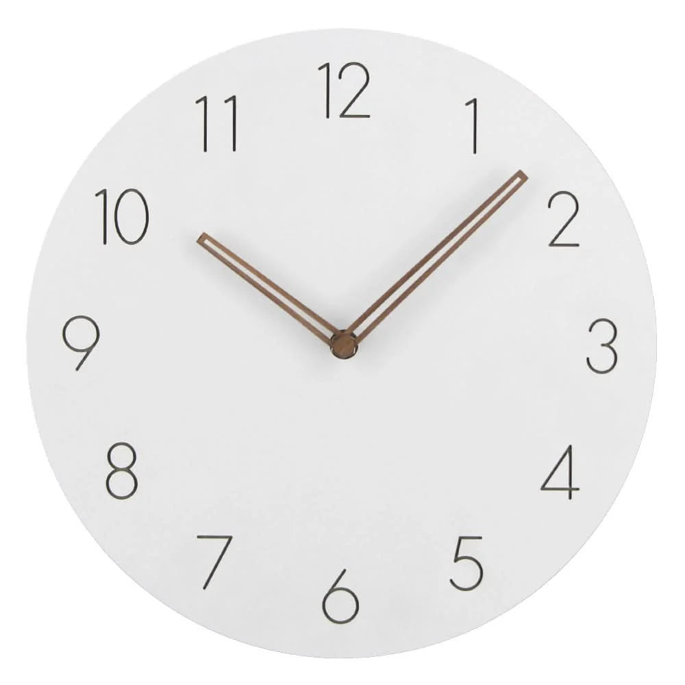 Wall Clock Silent Movement Minimalist Nordic Design Walnut Wood Hands