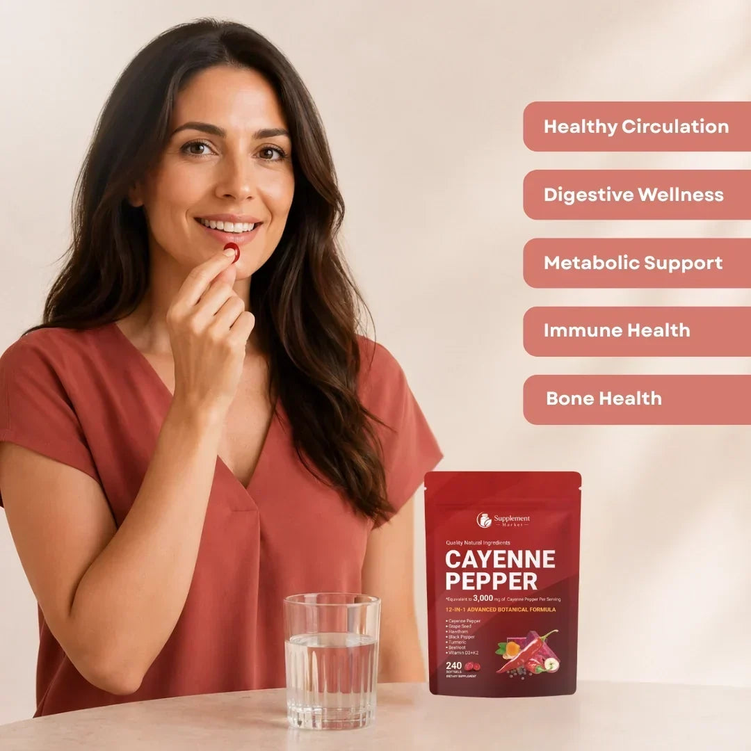 Cayenne Pepper Softgels 10-Ingredient Botanical Formula Metabolism Support