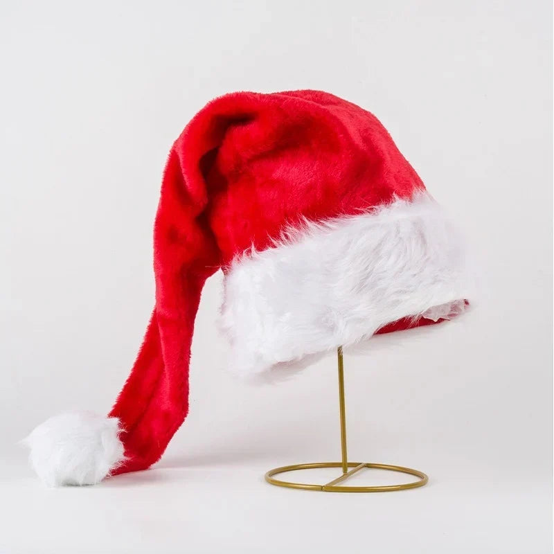 Santa Hat Soft Fleece Faux Fur Trim Pom-Pom