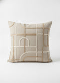 Beige Embroidered Abstract Pillow