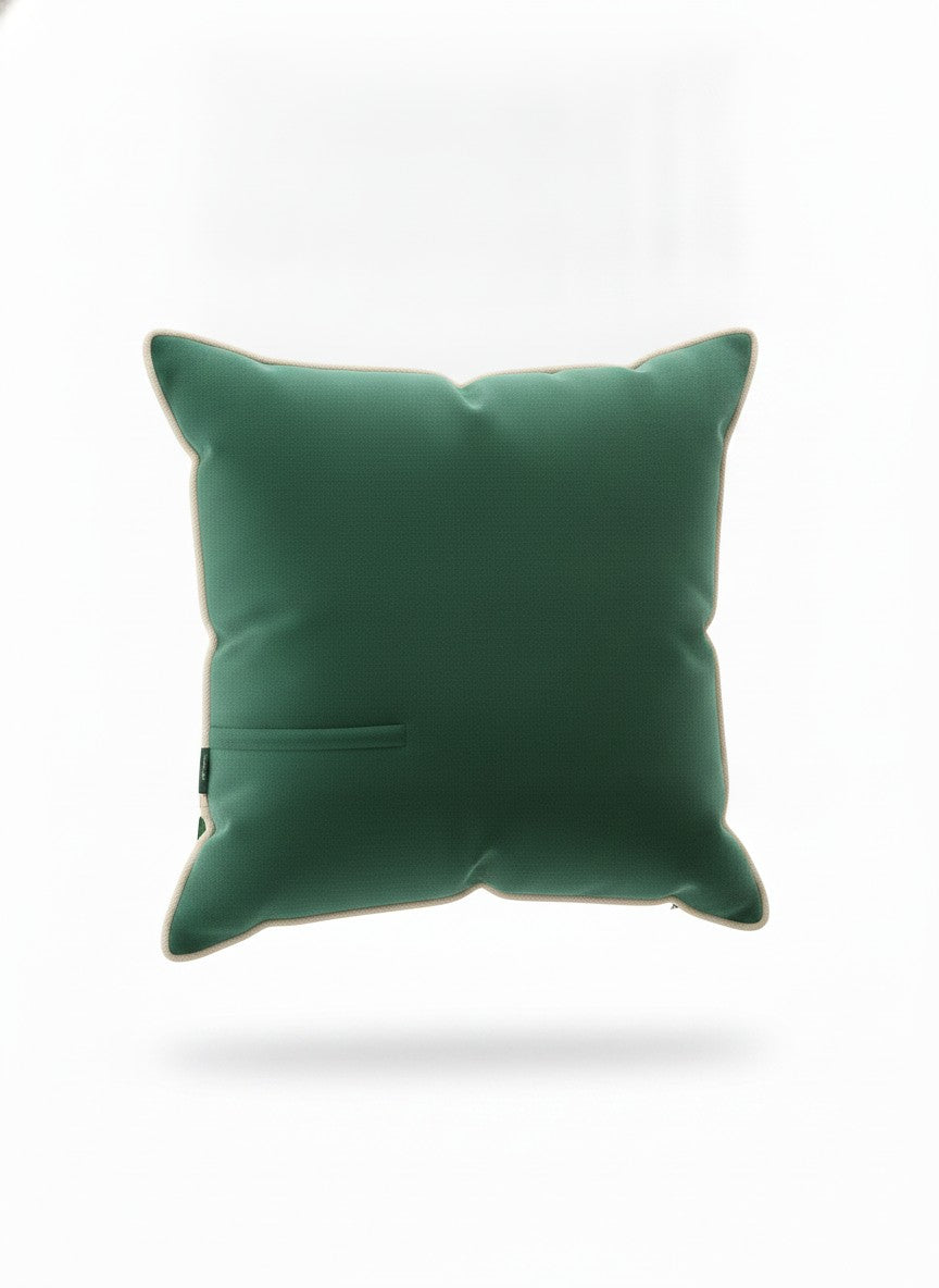 Green Piped Edge Pillow