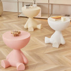 Coffee Table Round Plastic Space-Saving Lightweight