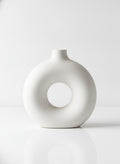 White Ceramic Donut Arch Vase