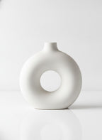 White Ceramic Donut Arch Vase