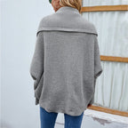 Women's Cardigan Loose Knit Batwing Sleeves Relaxed Fit