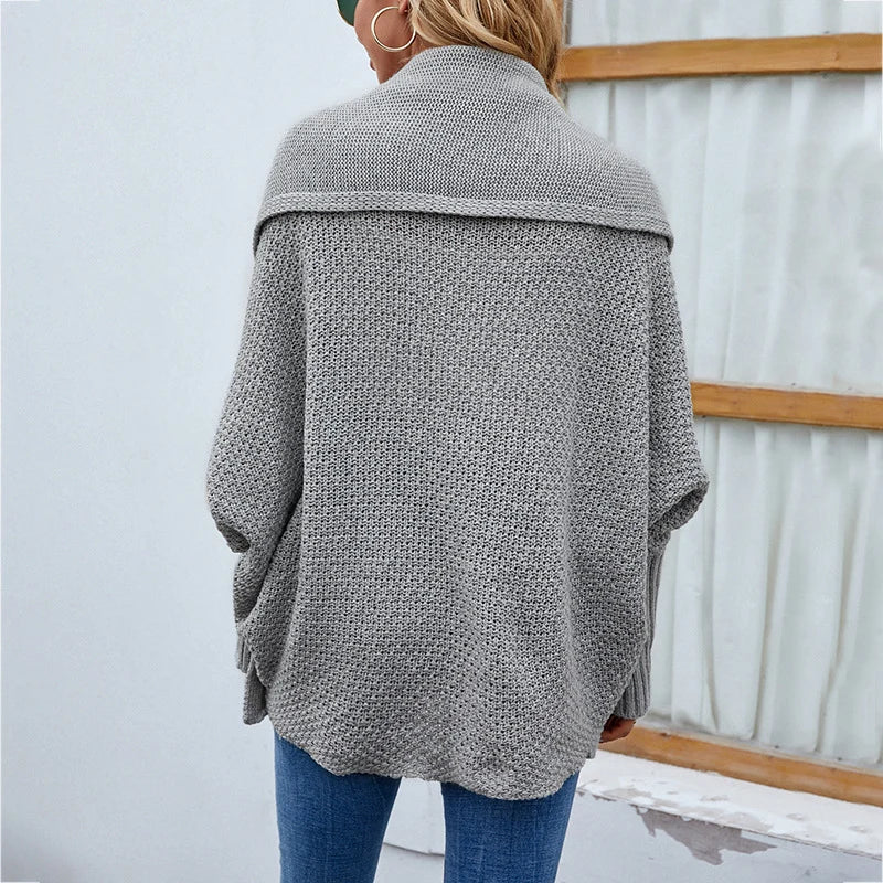 Women's Cardigan Loose Knit Batwing Sleeves Relaxed Fit