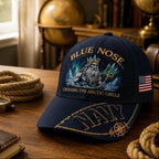 Baseball Cap Navy Adjustable Gold Chain Brim