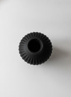 Black Fluted Stoneware Flower Vase