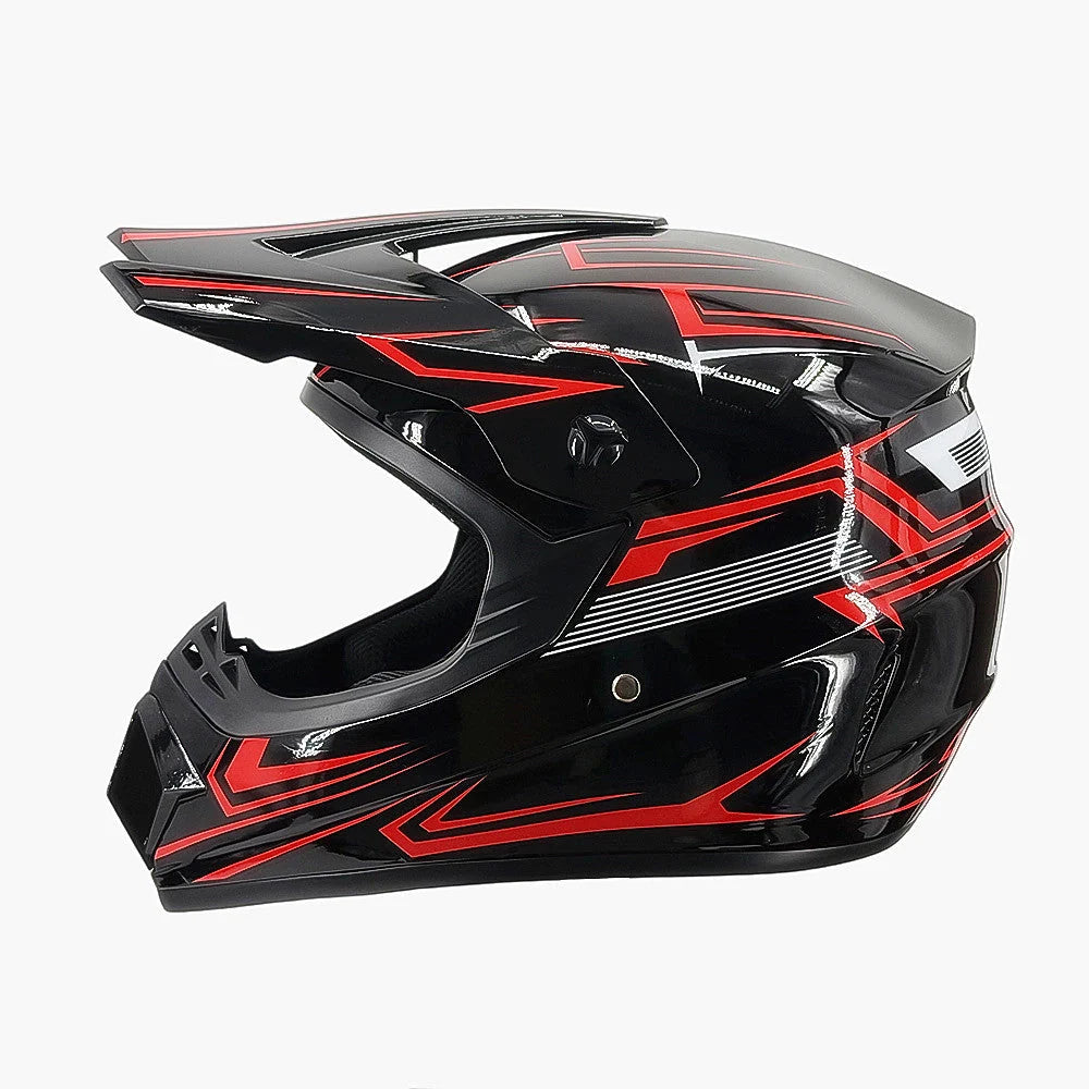 Dirt Bike Helmet Full Face Adjustable Visor Reinforced Chin Guard