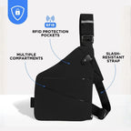 Crossbody Bag RFID-Blocking Cut-Resistant Strap Water-Repellent Fabric
