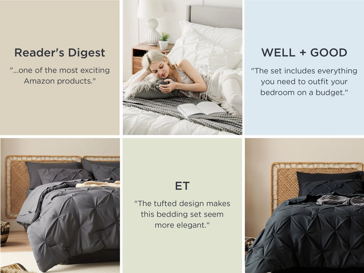 Comforter Set Lightweight Microfiber All-Season Comfort