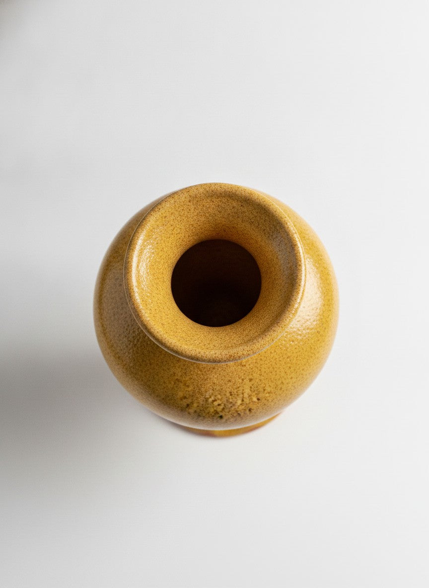 Yellow Terracotta Pedestal Decorative Vase