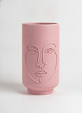 Pink Minimalist Face Sculpture Vase