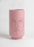 Pink Minimalist Face Sculpture Vase