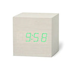 Digital Alarm Clock Compact Cube With Night Mode, Temperature Display & Adjustable Brightness