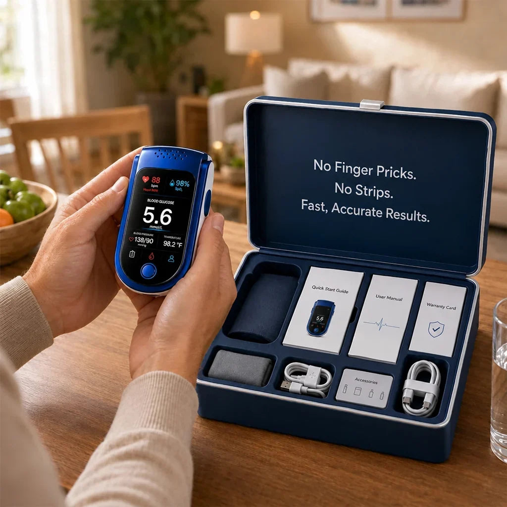 Glucose Monitor Non-Invasive Needle-Free Daily Tracking
