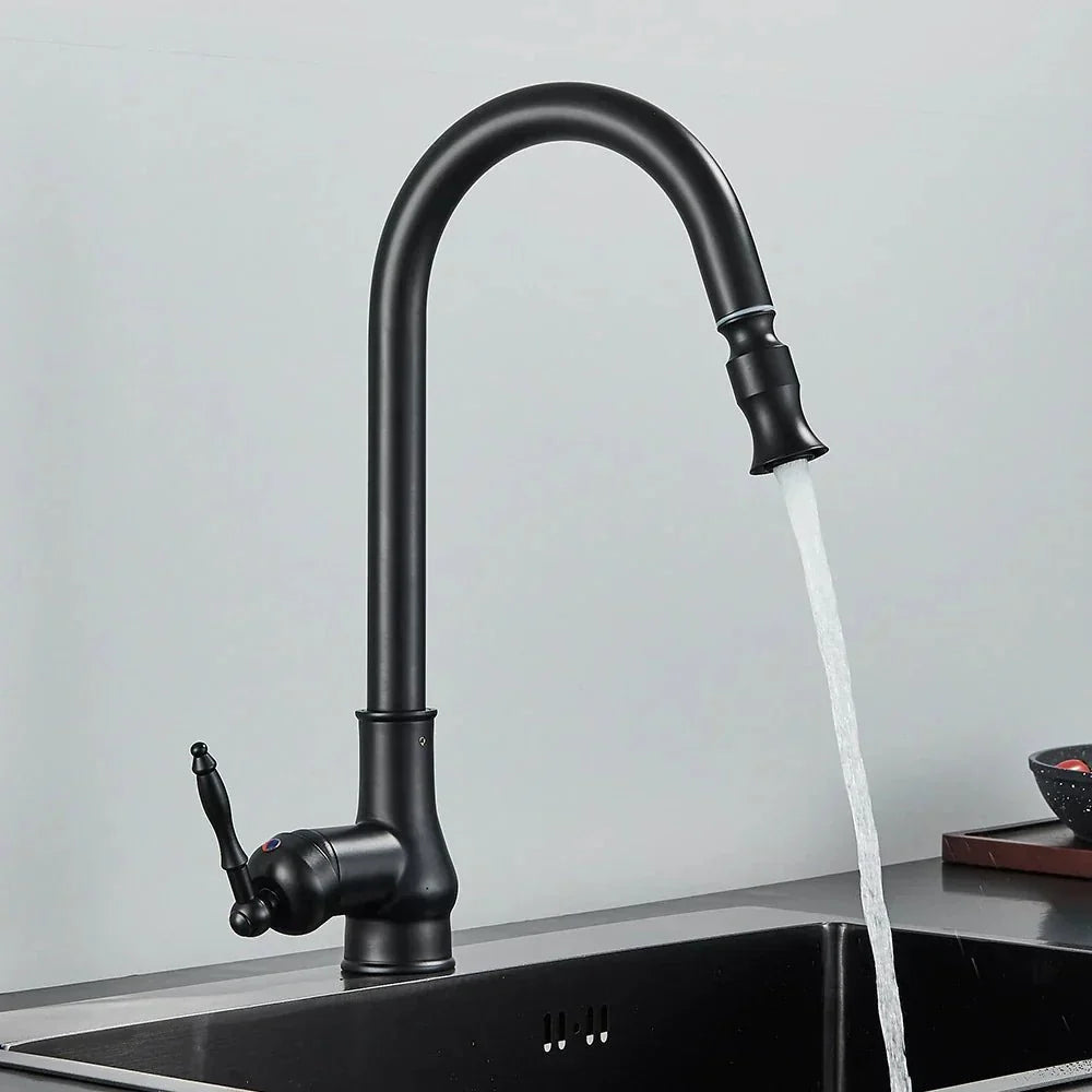 Kitchen Faucet Pull-Out Solid Brass Antique Bronze