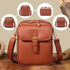 Crossbody Bag Anti-Theft Zippers Compact Square Design Adjustable Strap