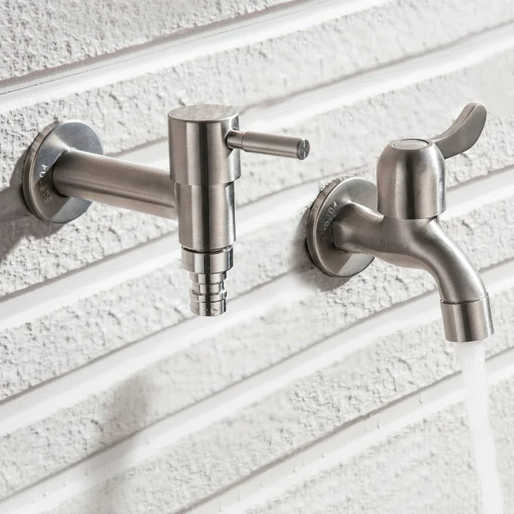 Outdoor Faucet 304 Stainless Steel Wall-Mounted Rust-Resistant