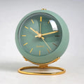 Alarm Clock Analog Quartz With Night Light & Gold Markers
