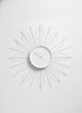 White Sunburst Geometric Accent Clock