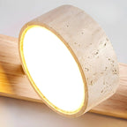 Wall Light Integrated LED Travertine & Wood