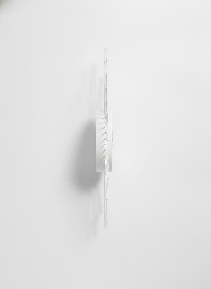 White Sunburst Geometric Accent Clock