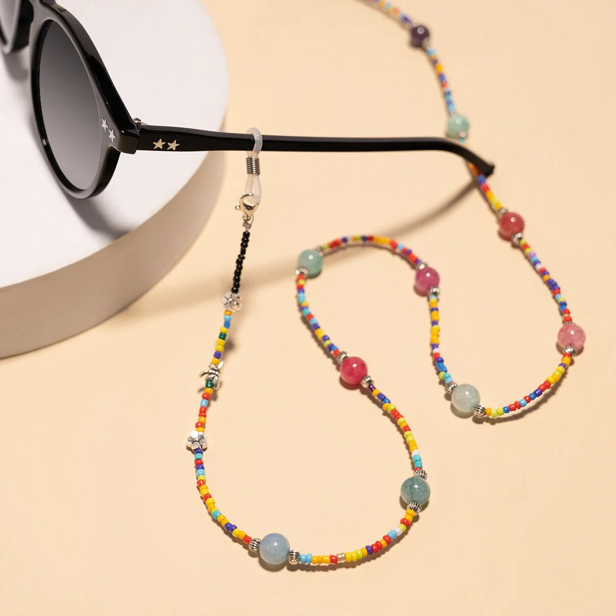 Eyewear Chain Colorful Beaded Adjustable Fit