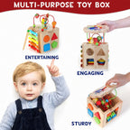 Activity Cube Rubberwood 8-in-1 Educational Toy