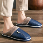 Men’s Slippers Plush Lined Cushioned EVA Sole Slip-On Design