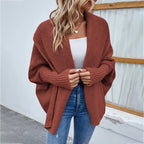 Women's Cardigan Loose Knit Batwing Sleeves Relaxed Fit