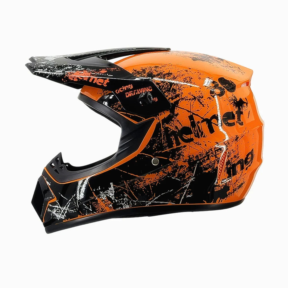 Dirt Bike Helmet Full Face Adjustable Visor Reinforced Chin Guard