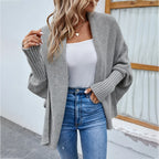 Women's Cardigan Loose Knit Batwing Sleeves Relaxed Fit