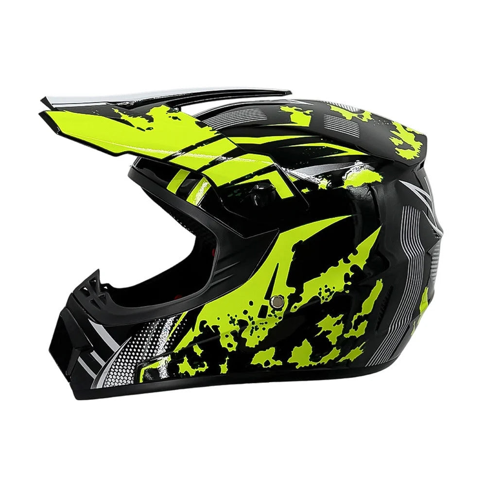 Dirt Bike Helmet Full Face Adjustable Visor Reinforced Chin Guard