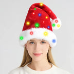 Santa Hat Soft Fleece Faux Fur Trim Pom-Pom