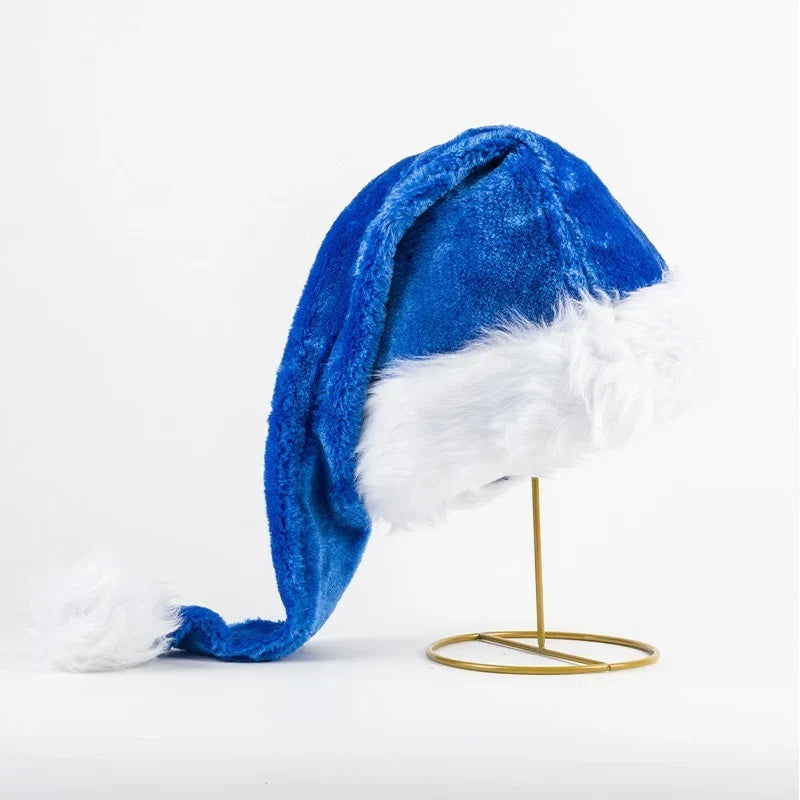 Santa Hat Soft Fleece Faux Fur Trim Pom-Pom