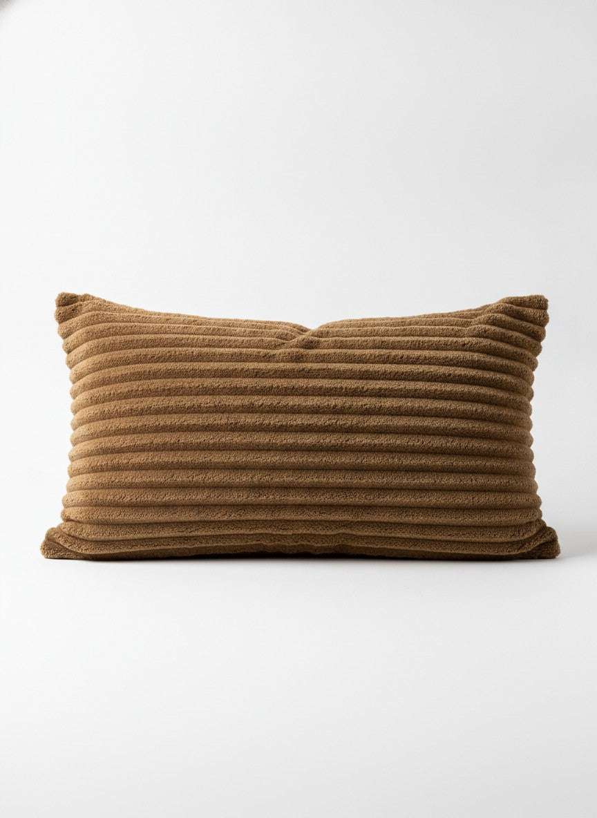 Brown Textured Chenille Pillow