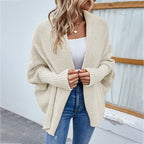 Women's Cardigan Loose Knit Batwing Sleeves Relaxed Fit