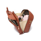 Crossbody Bag Anti-Theft Zippers Compact Square Design Adjustable Strap