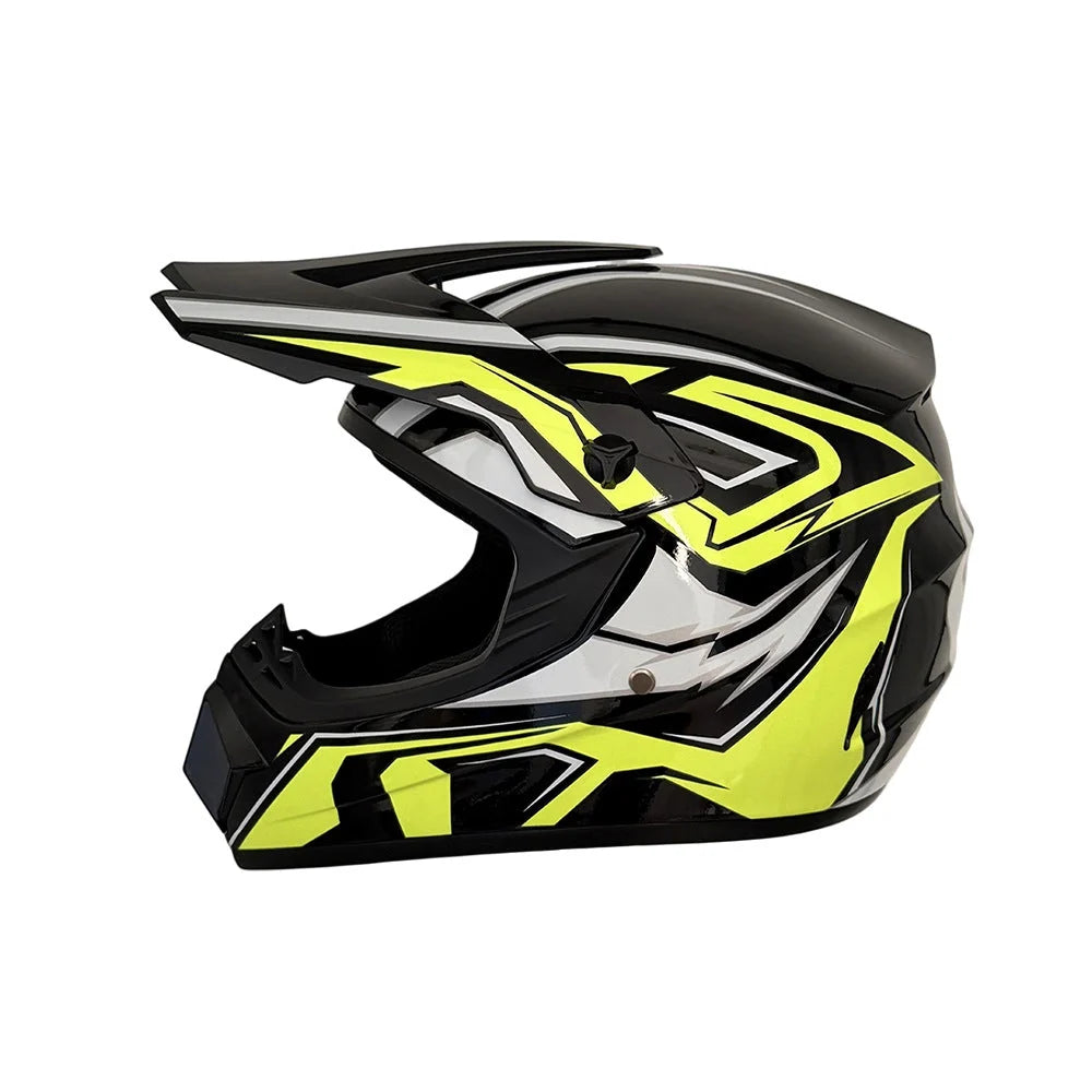 Dirt Bike Helmet Full Face Adjustable Visor Reinforced Chin Guard