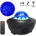 Galaxy Projector Starry Sky & Ocean Wave Effects Bluetooth Speaker With Remote Control